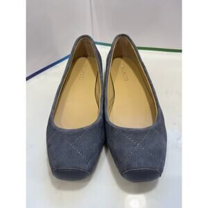 Talbots Gray Quilted Suede Ballet Flats | Leather | Coquette Cottagecore | 8M